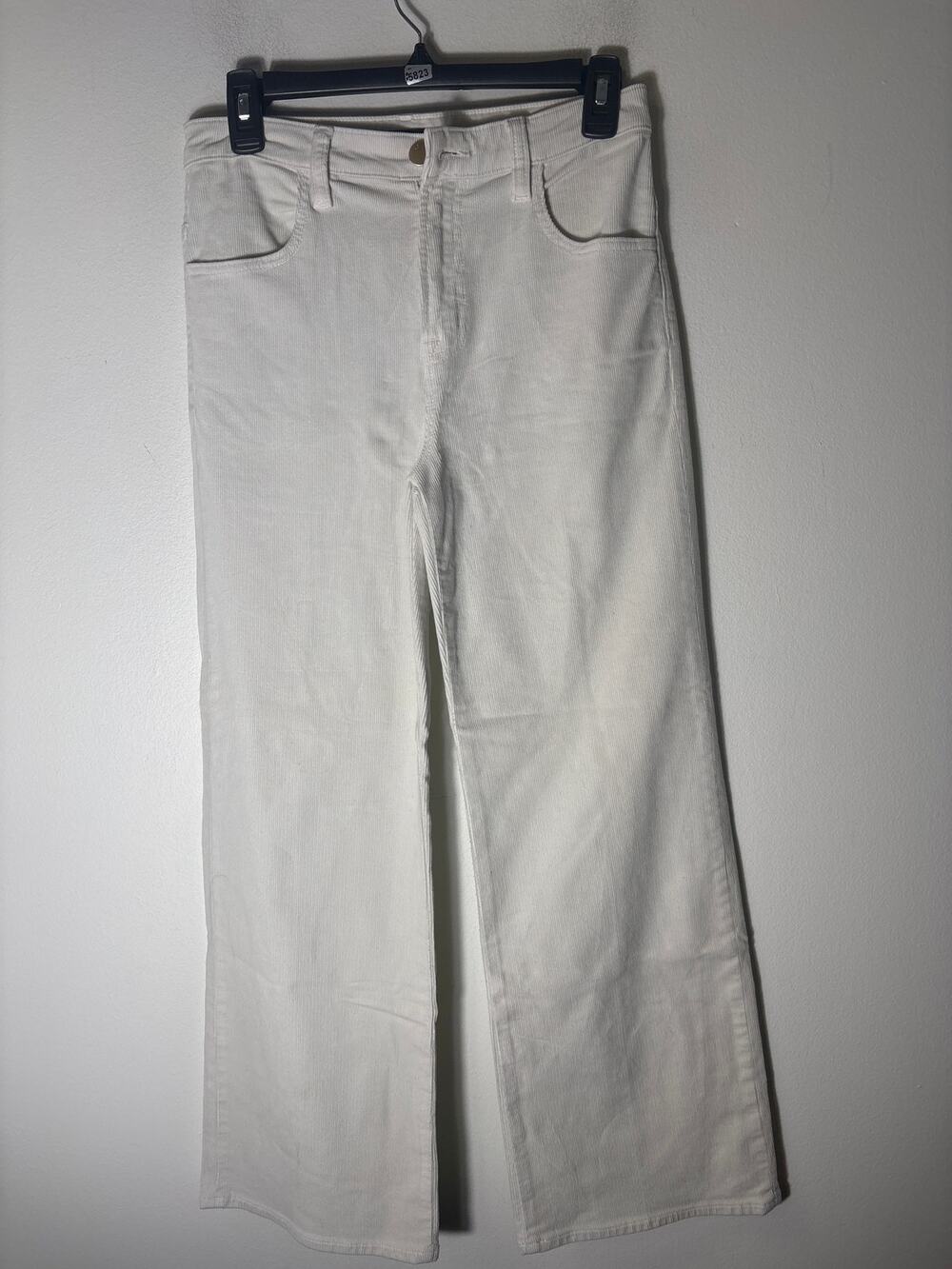 J. Brand Grayish White Wide Leg Cordoroy Pants Sz 26